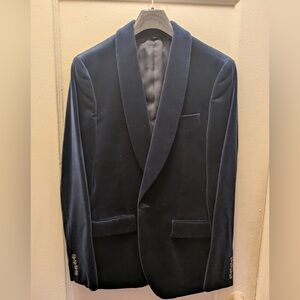 J. Crew blue velvet ludlow blazer